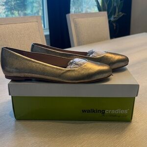 New Walking Cradles Metallic Gold Flats